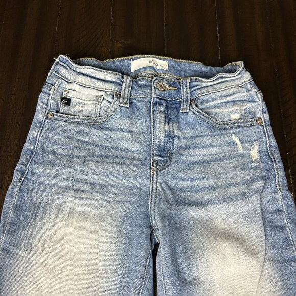 Kancan Distressed Light Wash Cuffed Ankle Jeans - Picture 2 of 6